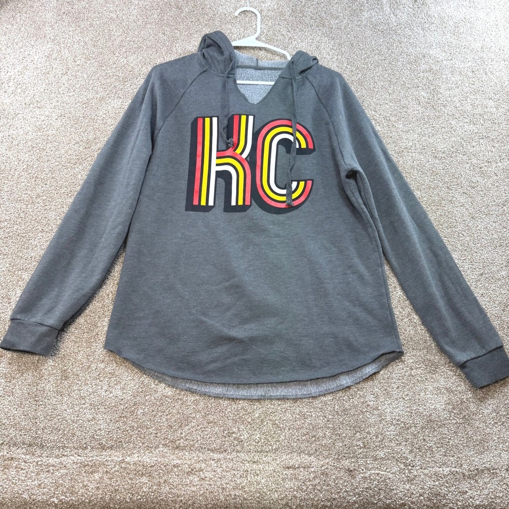 Independent Trading Co KC Graphic Hoodie Heather Grey Large Chiefs Football